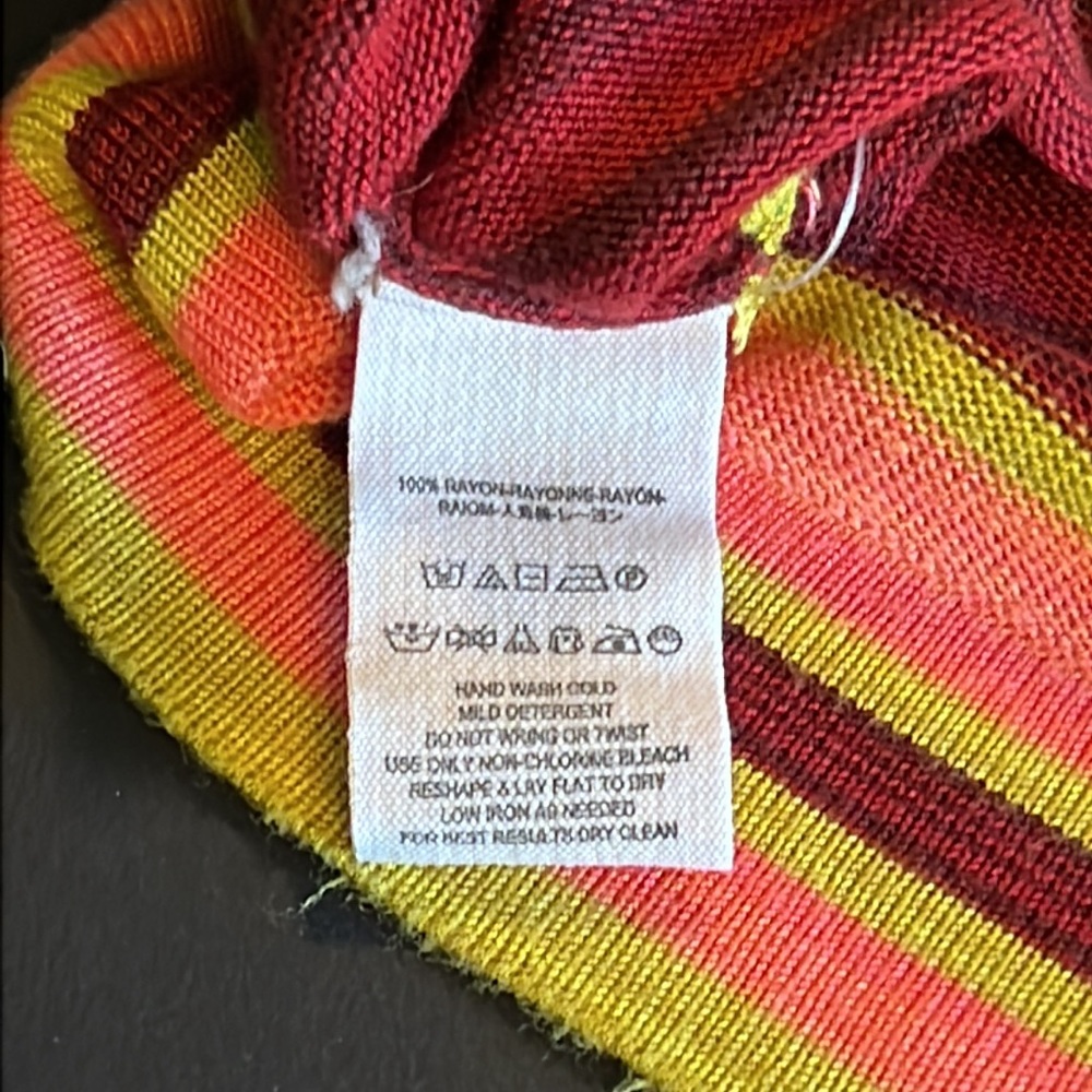 Free People fine-gauge multicolor striped rayon crewneck sweater-minor pilling - Picture 7 of 10
